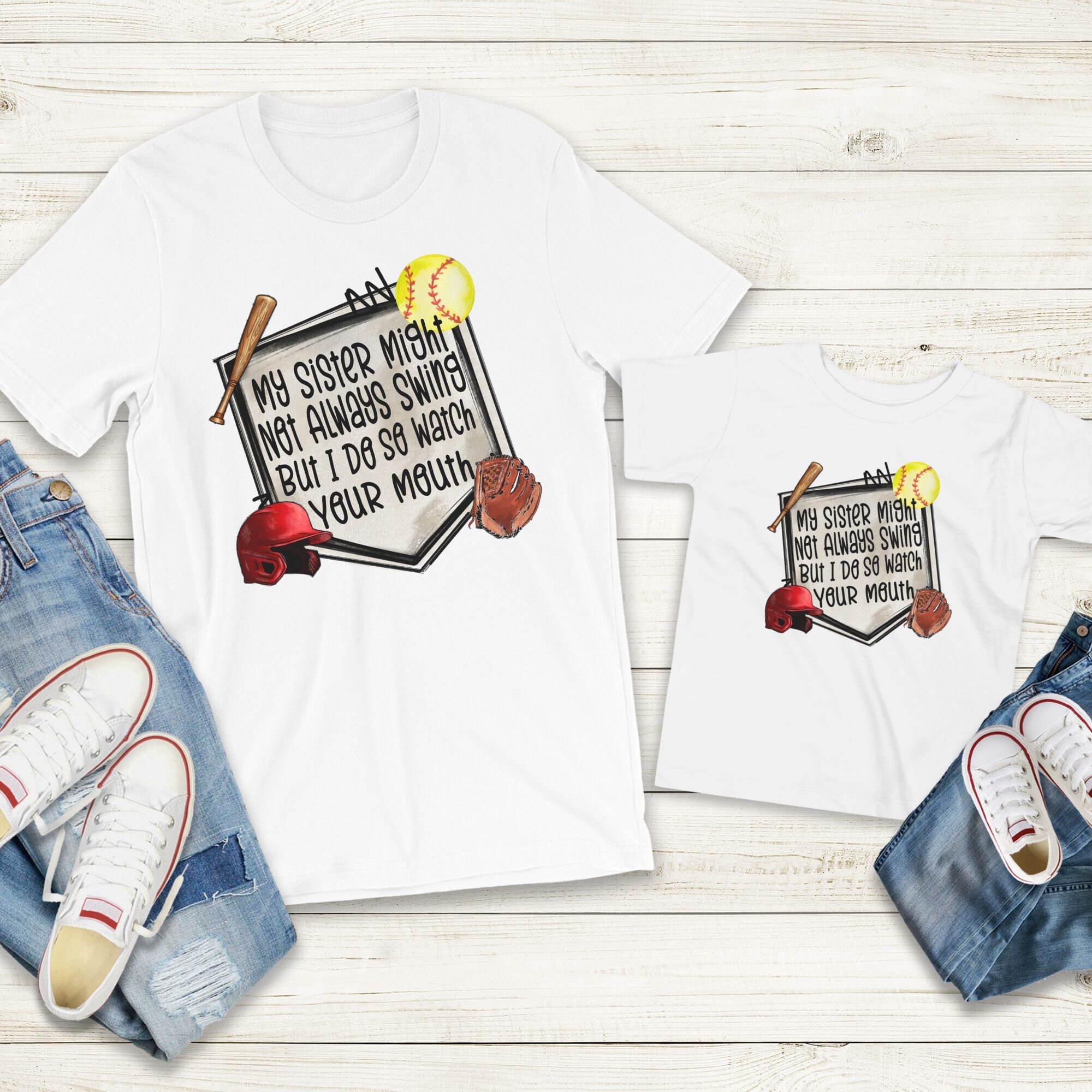 Funny Softball Sister T-shirt, Sibling Tee - Etsy