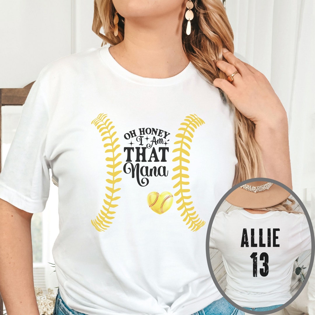 Softball Nana Shirt Custom Softball Tshirt for Softball Nana