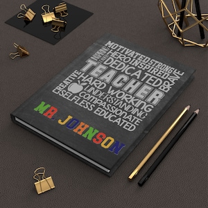 Unique Teacher Appreciation Gift Personalized Male Teacher Gift Journal For Teacher Retirement Custom Educator Notebook End Of The Year Gift