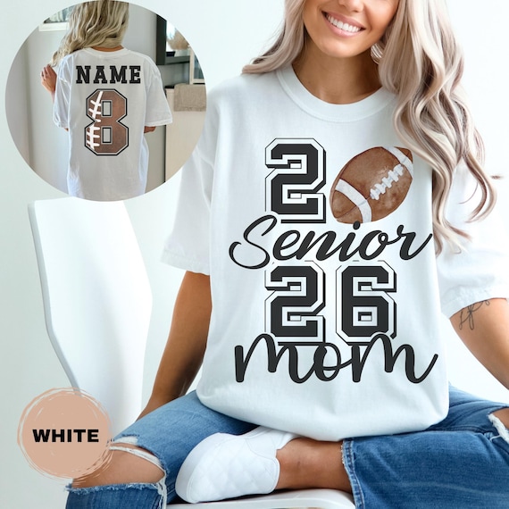 Custom Senior Football Mom Shirt Class of 2027 Comfort Colors