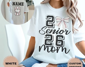 Chemise baseball senior personnalisée pour maman, promotion 2026, t-shirt couleurs confort