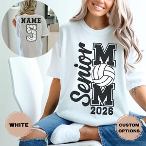 Senior Volleyball Mom Shirt Custom Volleyball Senior Mom Squad Tee Personalized Comfort Colors TShirt  2026 Senior Night Volleyball Mom Gift
