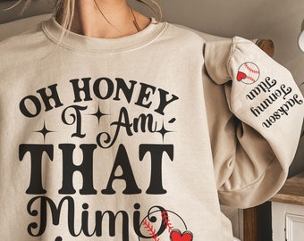 Baseball Shirt For Mimi Custom Baseball Long Sleeve Print Sweatshirt For Mimi Personalized Grandkids Names Grandma Baseball Gift For Mimi