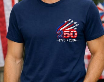 USA 250th Anniversary Minimalist Shirt, America 250 Pocket Shirts, Patriotic T-Shirt