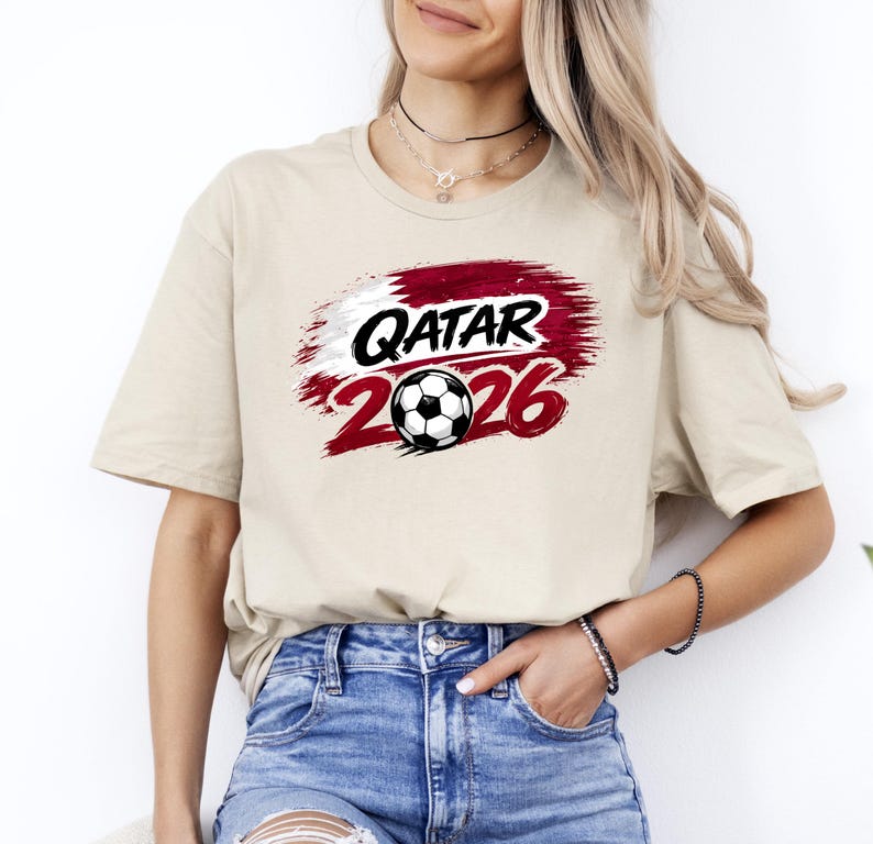 Qatar Football T-Shirt, International Soccer 2026 Shirt image 1