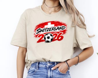 Switzerland Football T-Shirt, International Soccer 2026 Shirt