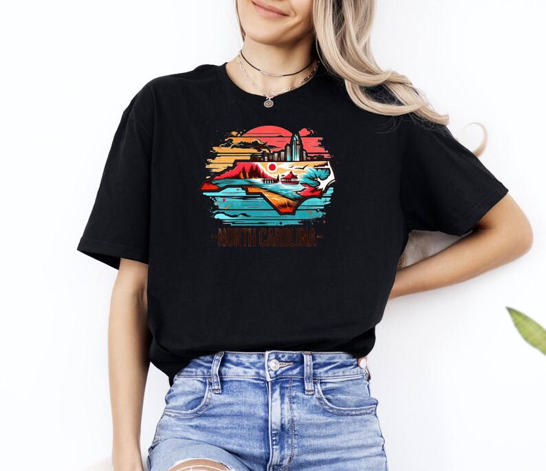 North Carolina Shirt, North Carolina Map T-Shirt, North Carolina Pride Tee, North Carolina State Shirt, North Carolina Vacation Tee image 3