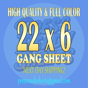 DTF Gang Sheet: Full Color Heat Press Transfer Design for T-Shirts