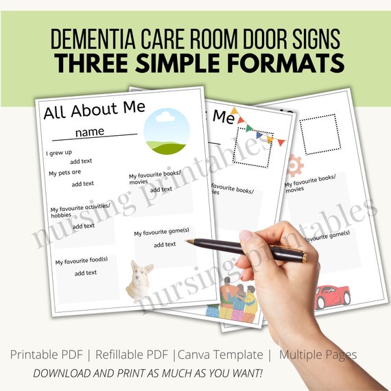 Dementia Care Room Door Signs Dementia Care Dementia in | Etsy