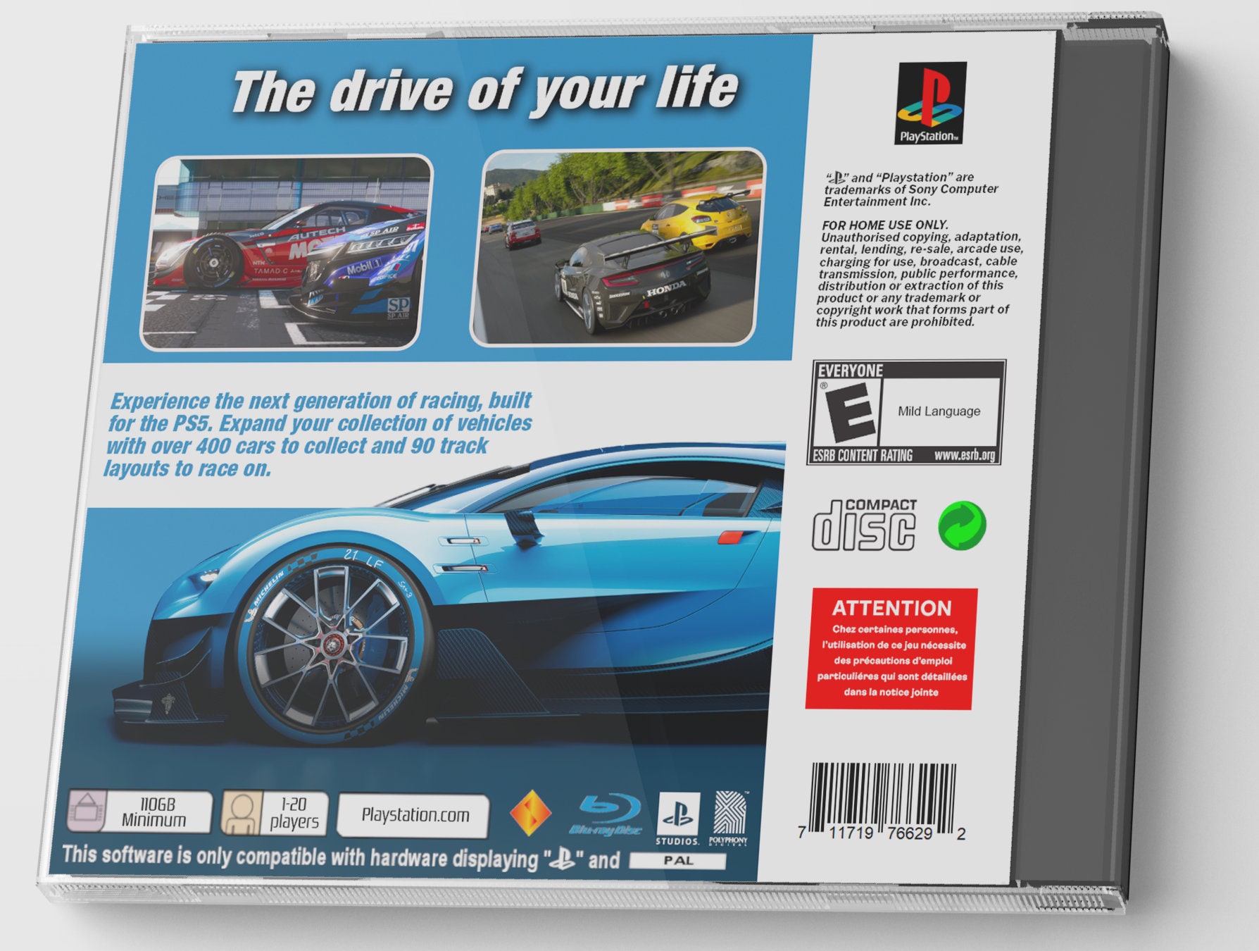 CUSTM REPLACEMENT CASE NO DISC Gran Turismo 7 PS5 PS4 SEE DESCRIPTION