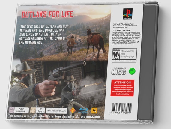 Red Dead Redemption 2 PS4 Custom PS1 Inspired Jewel Case
