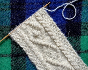 Hand Knit in Ireland - Traditional Irish Aran Cable Knit Scarf Made With Irish Wool : Capel Street