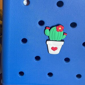 Cactus with flower Bogg bag tote button charm