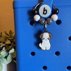 Shih Tzu Fluffy Puppy Dog Bogg Bag Charm with Beads