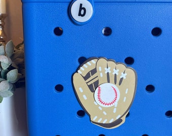 Baseball Glove and ball Painted Wood Bogg bag button charm