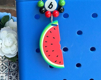 Watermelon Bogg Bag Tote Hanging Charm with beads