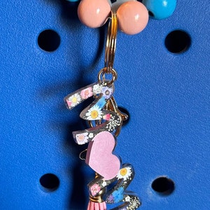 MOM Bogg Bag Charm with tassel Keychain with beads