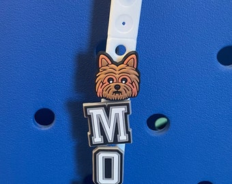 Yorkshire terrier Mom themed Bogg Bag Charm Keychain with yorkshire terrier, MOM and dog mom charms