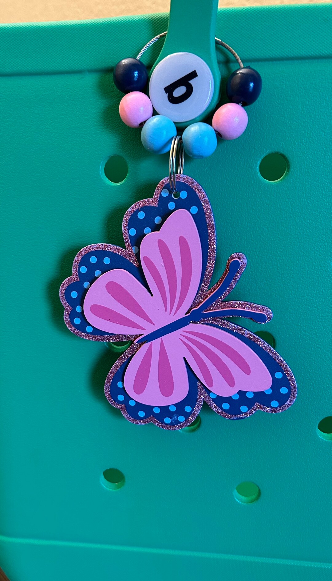 Butterfly Bogg Bag Charm Keychain With Beads Etsy