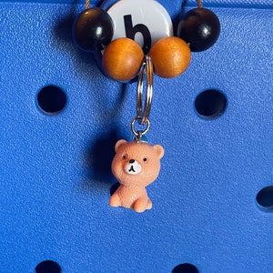 Teddy bear Bogg Bag Charm with Beads