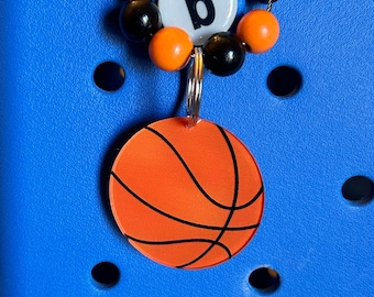 Basketball bogg bag Charm Keychain with beads