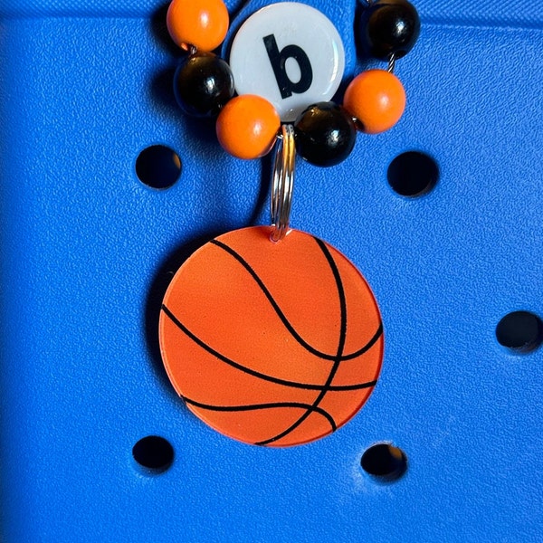 Basketball bogg bag Charm Keychain with beads