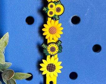 Sunflower themed Bogg Bag keychain charms