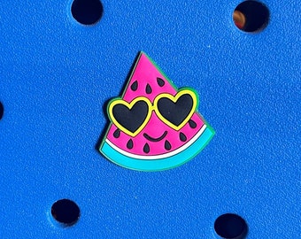 Watermelon slice with sunglasses Bogg Bag Tote Button Charm