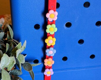 Flower themed Bogg Bag keychain charms