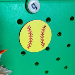 Softball Bogg bag button charm