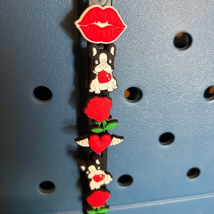 Boston terrier Love themed Bogg Bag Keychain