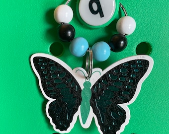 Butterfly Bogg Bag Charm with Beads