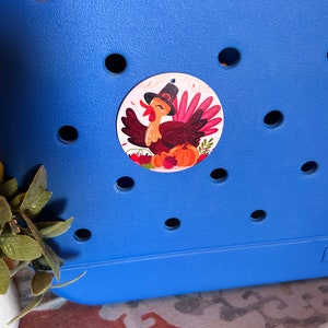 Thanksgiving turkey Bogg Bag button charm