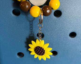 Sunflower bogg bag Charm Keychain with beads