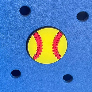 Softball Bogg Bag Tote Button Charm