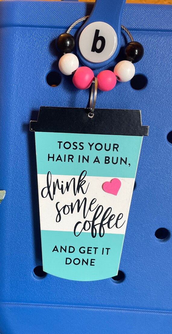 Coffee Bogg Bag Charm Keychain With Beads Etsy