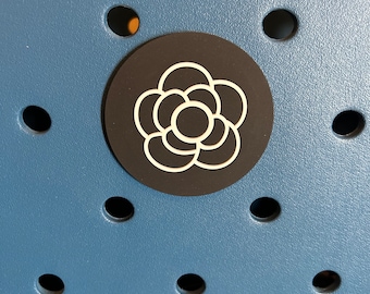 Black and white flower Bogg Bag Tote Button Charm