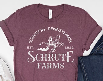 Schrute Farms Shirt, The Office, Schrute Farms Scranton Pennsylvania est 1812 Shirt,Christmas Gift, Michael Scott, Dwight Schrute Graphic
