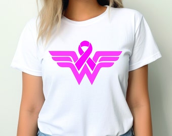 Cancer Ribbon Wonder Shirt, Cancer Survivor T-Shirt, Cancer Warrior Shirt, Breast Cancer Shirt, Cancer Fighter, Cancer Awareness Shirt
