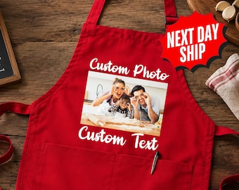 Custom Photo Apron, Personalized Cooking Gift,Cute Apron,Picture Chef Gift Apron,Custom Text Apron,Personalized Gift Apron,Custom Logo Apron