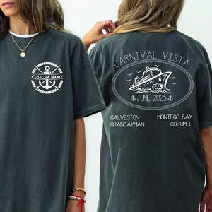 Custom Carnival Cruise Comfort Colors® Shirt, Custom Cruise TShirt, Front Back Custom Family Cruise Shirts, Family Matching Cruise Shirt
