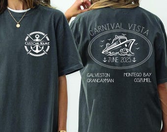 Custom Carnival Cruise Comfort Colors® Shirt, Custom Cruise TShirt, Front Back Custom Family Cruise Shirts, Family Matching Cruise Shirt