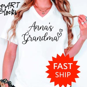 Personalized Grandma Shirt,Mother&#39;s Day Gift,Woman Tee,Custom Grandma Shirt,Grandma Birthday Shirt,Vneck Shirt ,New Grandma Shirt,Mom Shirt