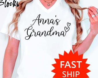 Personalized Grandma Shirt,Mother's Day Gift,Woman Tee,Custom Grandma Shirt,Grandma Birthday Shirt,Vneck Shirt ,New Grandma Shirt,Mom Shirt