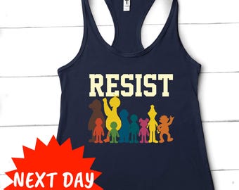 Save PBS Resist Tank Top, Political Protest, Save Public Broadcasting, Hands-Off Tee,Retro Public Broadcasting Service Tee,Equal Rights Tank