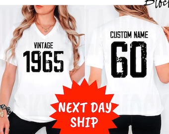 Vintage 1975 Vneck Shirt, Birthday Gift Classic Vintage, Best Friend Birthday Gift, Custom 1975 50th Birthday Shirt, Retro Gift, 1975 Vneck