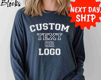 Custom Long Sleeve Shirt With Logo, Photo, Personalized LongSleeve for Kids, Add Your Text, Design your own shirt, Graphic Tee Gifts