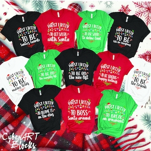 49 Quotes Most Likely to Christmas Shirts,Matching Family Christmas Shirts,Funny Christmas 2025 Party Tee,Matching Pajamas,Long Sleeve,Xmas