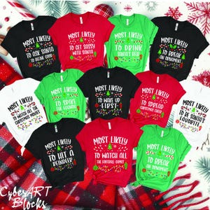40 Quotes Most Likely to Christmas Shirts,Matching Family Christmas Shirts,Funny Christmas 2025 Party Tee,Matching Pajamas,Long Sleeve,Xmas