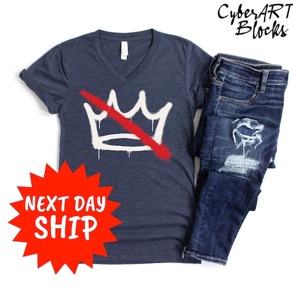 No Kings in America Vneck Shirt, Anti Trump V-Neck TShirt, Political Shirts, Anti Maga Tee, Crown No Kings Shirt